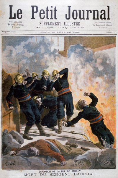 Morte del Sergente Bauchat, Rue de Reuilly, Parigi, 1894 da Frederic Lix