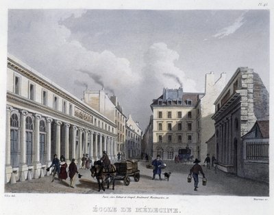 Scuola di Medicina - in "Paris en 1832" di Martens da Frederic Martens