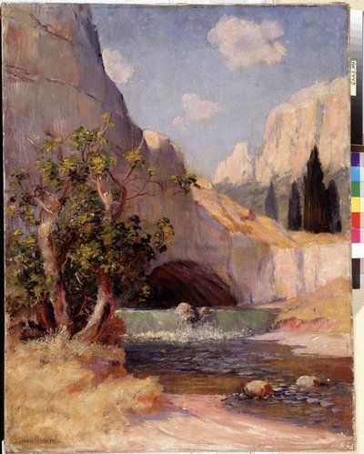 Veduta di Fontaine du Vaucluse, Paesaggio della Provenza da Frederic Montenard