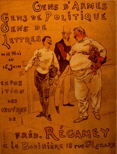 Poster pubblicitario di una mostra da Frederic Regamey