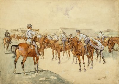 Una chiamata alle armi (Dragoni, montate!) 1892-93 da Frederic Remington