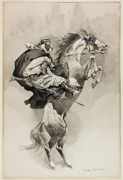 "As They Threw their Animals Back upon their Haunches", illustrazione per An Arabian Day and Night, in Harper