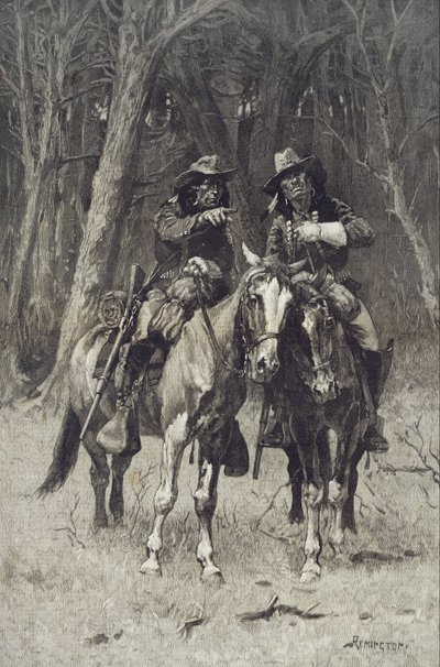 Scout Cheyenne che pattugliano il Big Timber del Nord Canadese, Oklahoma da Frederic Remington