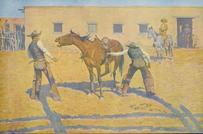 La sua prima lezione, da Colliers Weekly, pub.1903 da Frederic Remington