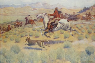 Caccia nella prateria, da Colliers Weekly, pub.1904 da Frederic Remington