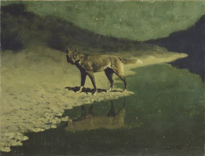 Luce della luna, lupo, c.1904 da Frederic Remington