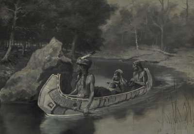 Lo gettò nel fiume... dove ancora si vede in estate da Frederic Remington
