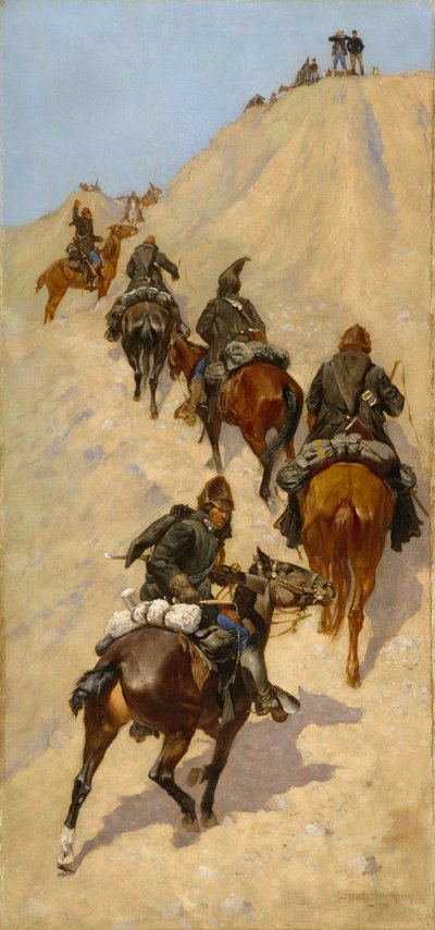 Scout che scalano una montagna, 1891 da Frederic Remington