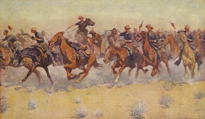 La carica, da Colliers Weekly, pub.1906 da Frederic Remington