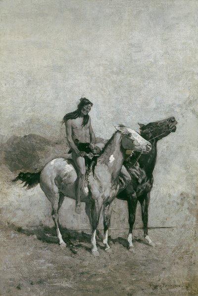 Il mangiatore di fuoco ha gettato la sua vittima sul suo pony, c.1900 da Frederic Remington