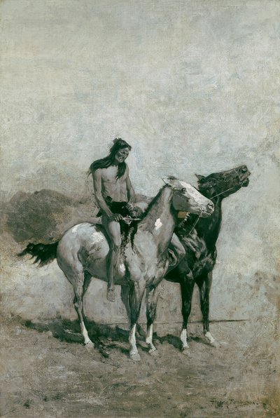 Il mangiatore di fuoco ha gettato la sua vittima sul suo pony da Frederic Remington