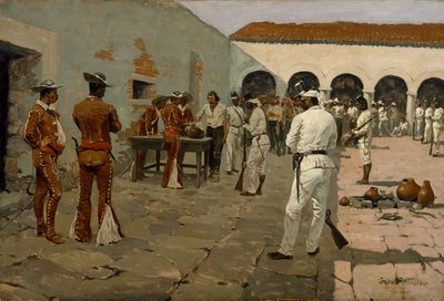 La spedizione di Mier: Il sorteggio del fagiolo nero (Prigionieri che estraggono i loro fagioli) 1869 da Frederic Remington