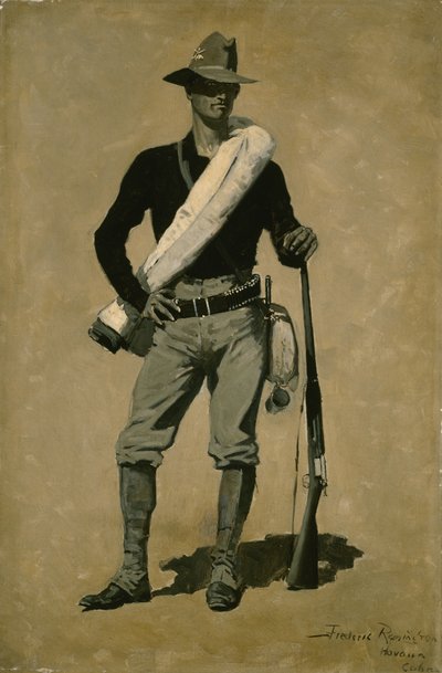 Soldato americano, guerra ispano-americana (Un combattente di prima classe) 1899 da Frederic Remington