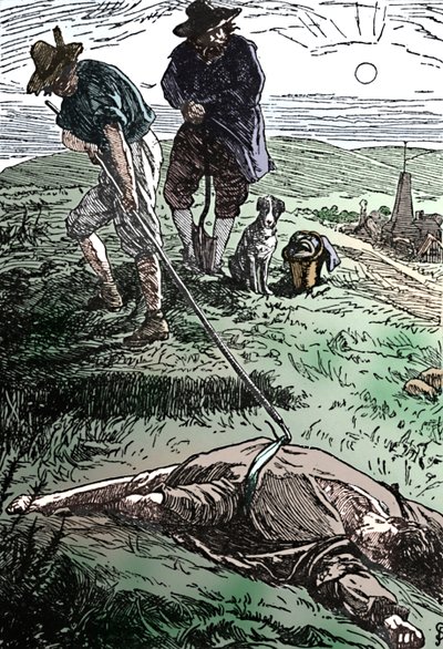 Illustrazione dalla Storia della Peste di Defoe, 1862, 1923 da Frederic Shields