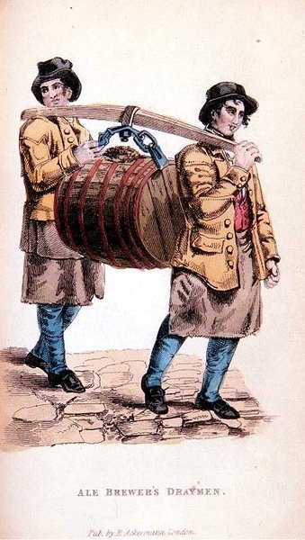 I birrai di birra Ale dai Draymen del mondo in miniatura di Ackermann da Frederic Shoberl