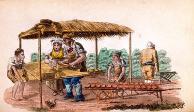 Il fabbricatore di mattoni da Ackermanns World in Miniature da Frederic Shoberl