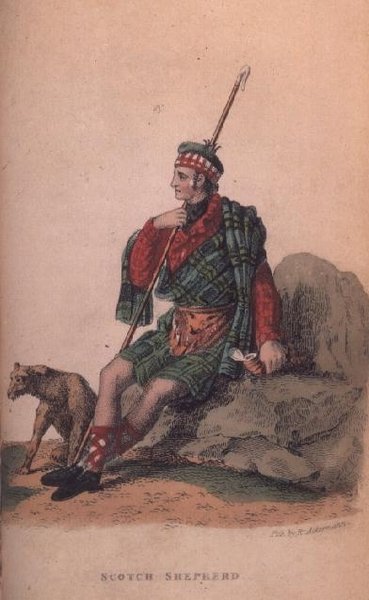 Il pastore scozzese da Ackermanns World in Miniature da Frederic Shoberl