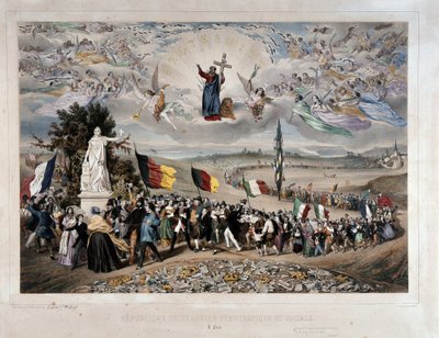 La Repubblica Democratica e Sociale Universale Processione dei Popoli Europei in Unione e Fraternità. Litografia di Frederic Sorrieu (1807-ca. 1861) 1848 Parigi, museo Carnavalet - Repubblica Democratica e Sociale Universale da Frederic Sorrieu