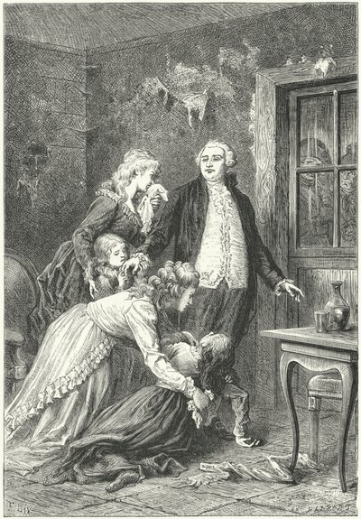 Luigi XVI saluta la sua famiglia prima della sua esecuzione da Frederic Theodore (after) Lix