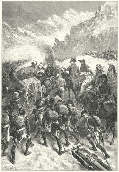 Napoleone guida il suo esercito attraverso le Alpi da Frederic Theodore (after) Lix