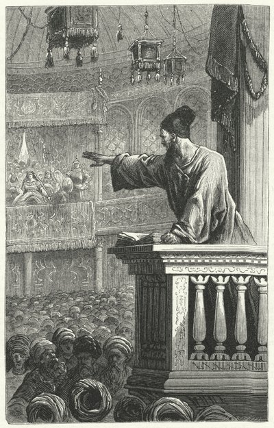 Un imam che legge dal Corano da Frederic Theodore Lix