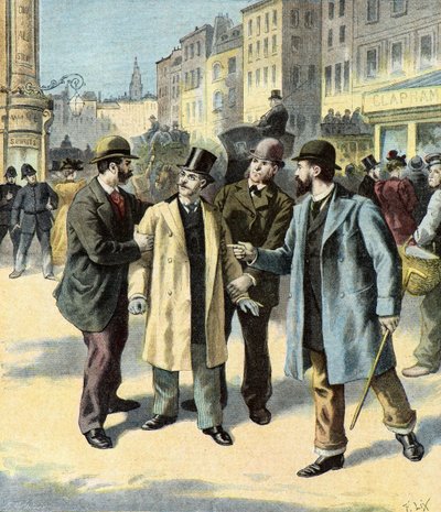 Arresto di Leopold Emile Aron, 1895 (illustrazione) da Frederic Theodore Lix