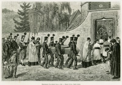 Sepoltura di un minatore da Frederic Theodore Lix