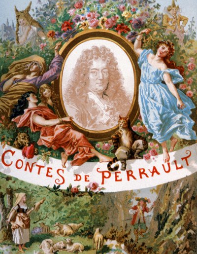 Charles Perrault e i personaggi delle sue fiabe, inizio XX secolo (illustrazione) da Frederic Theodore Lix