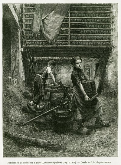 Lavoro minorile nella fabbricazione di mattonelle, Barr (incisione) da Frederic Theodore Lix