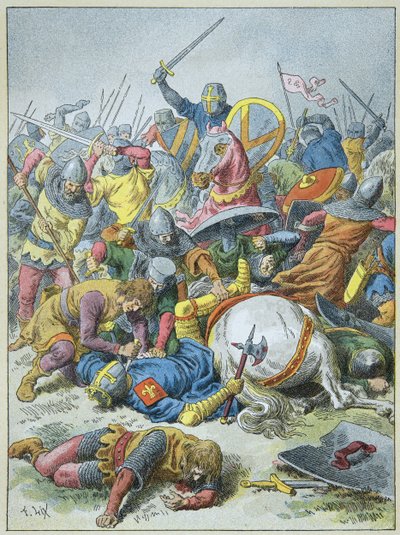 Re Filippo Augusto alla battaglia di Bouvines nel 1214 da Frederic Theodore Lix