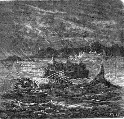 Il pesce gigante del diluvio universale secondo gli indù da Frederic Theodore Lix