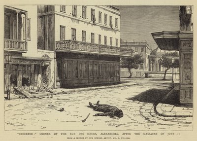 Deserto, angolo di Rue des Soeurs, Alessandria, dopo il massacro dell