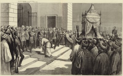 Il Chedivè che saluta il tappeto sacro al Cairo prima della sua spedizione alla Mecca da Frederic Villiers