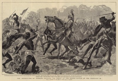 Il Sudan, i 19th Hussars che caricano il nemico alla Seconda Battaglia di Teb, 29 febbraio da Frederic Villiers