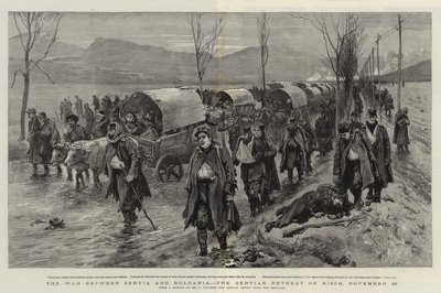 La Guerra tra Serbia e Bulgaria, la Ritirata Serba su Nisch, 26 novembre da Frederic Villiers