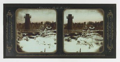 Cascate del Niagara in inverno, Terrapin Tower da Goat Island da Frederic and William Langenheim