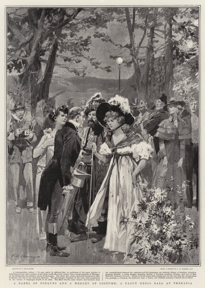 Un babele di lingue e un miscuglio di costumi, un ballo in maschera a Therapia da Frederic de Haenen