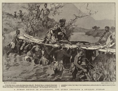 Un ponte umano in Swaziland, la regina attraversa un torrente in piena da Frederic de Haenen
