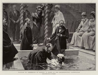 Battesimo per immersione a Londra, una scena nel Metropolitan Tabernacle da Frederic de Haenen