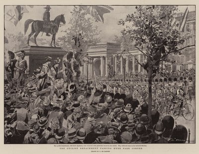 Il distaccamento dei ciclisti che passa per Hyde Park Corner da Frederic de Haenen
