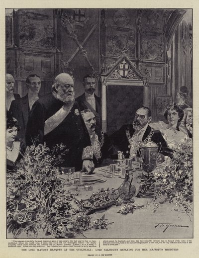 Il Banchetto del Lord Mayor alla Guildhall, Lord Salisbury risponde per i Ministri di Sua Maestà da Frederic de Haenen