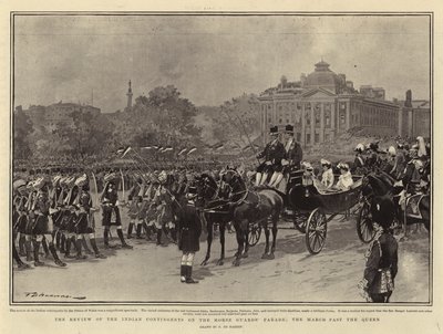 La rassegna dei contingenti indiani alla parata delle Horse Guards, il passaggio davanti alla regina da Frederic de Haenen