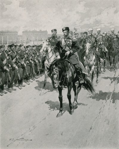 Lo zar che rivede le sue truppe da Frederic de Haenen