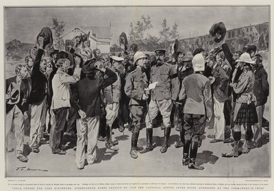 Tre evviva per Lord Kitchener, Boeri arresi ansiosi di unirsi agli Scouts Nazionali dopo essere stati indirizzati dal Comandante in Capo da Frederic de Haenen