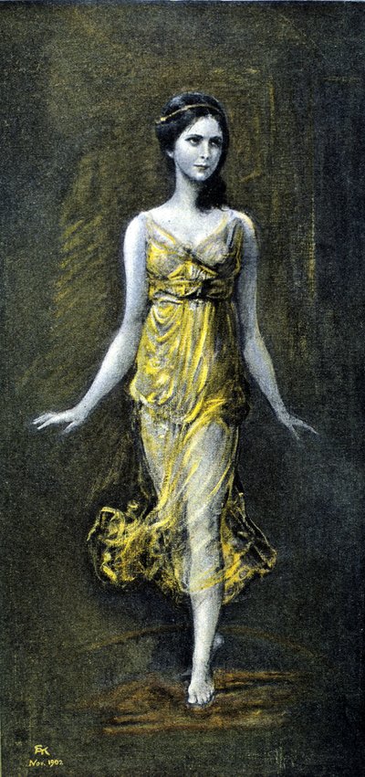 Isadora Duncan (1878 - 1927) di Kaulbac. Novembre 1902 da Frederich August Kaulbach