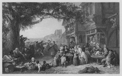 La festa del villaggio, dal dipinto nella Galleria Vernon (incisione) da Frederick (after) Goodall