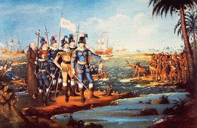 Lo sbarco di Cristoforo Colombo nel Nuovo Mondo da Frederick (attr. to) Kemmelmeyer