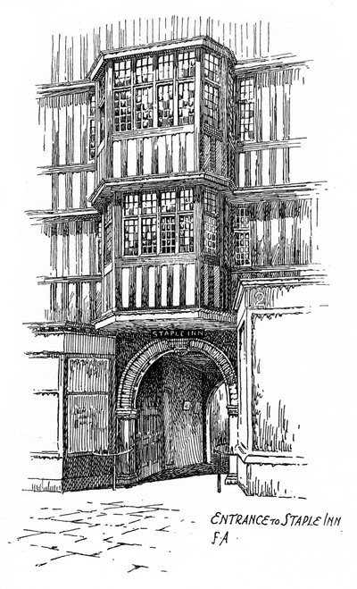 Ingresso a Staple Inn, Holborn, Londra da Frederick Adcock