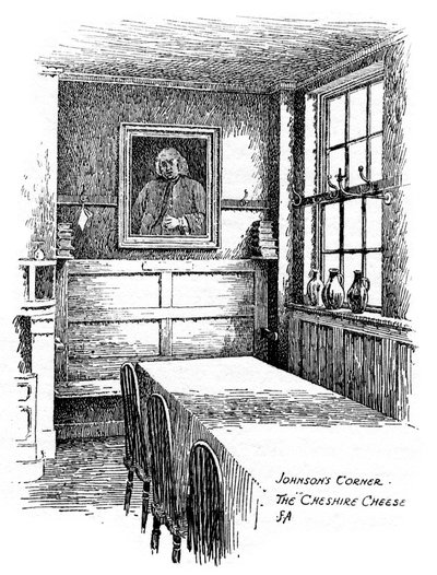 Johnsons Corner, il pub Cheshire Cheese, Città di Londra, 1912 da Frederick Adcock