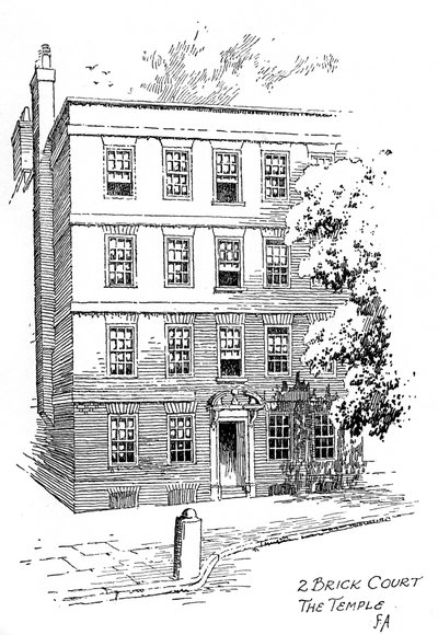 Casa di Oliver Goldsmith, 2 Brick Court, Temple, Londra da Frederick Adcock